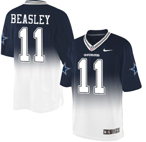 Nike Cowboys #11 Cole Beasley Navy Blue/White Men's Stitched NFL Elite Fadeaway Fashion Jersey
